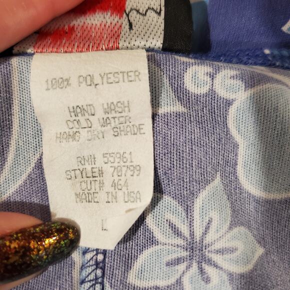 Vtg 90s Y2k Candy Rocket Asymmetrical Hawaiian Dress Junior L Tropical Island - Picture 8 of 11